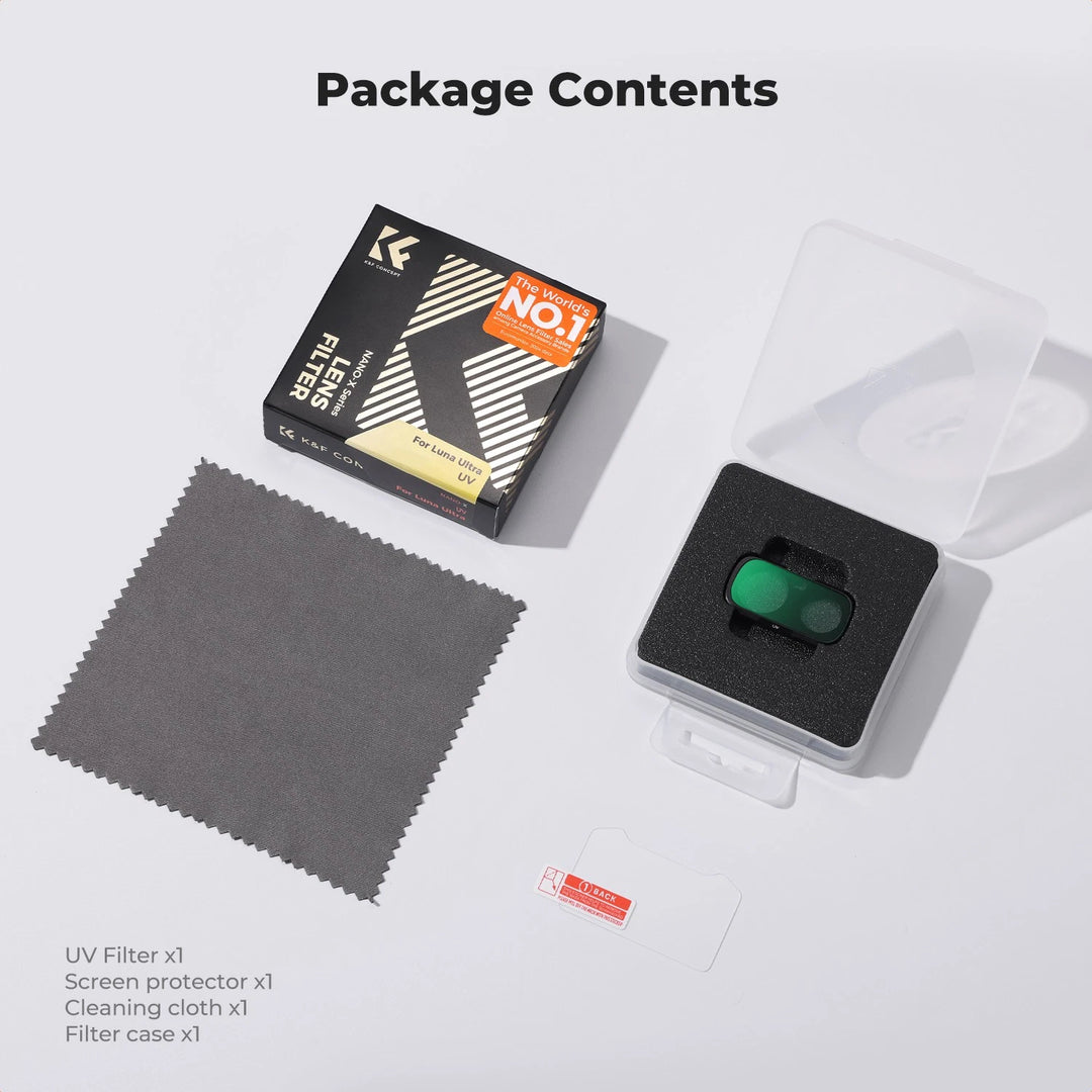Package contents of K&amp;F CONCEPT UV Filter Kit for Insta360 Luna Ultra