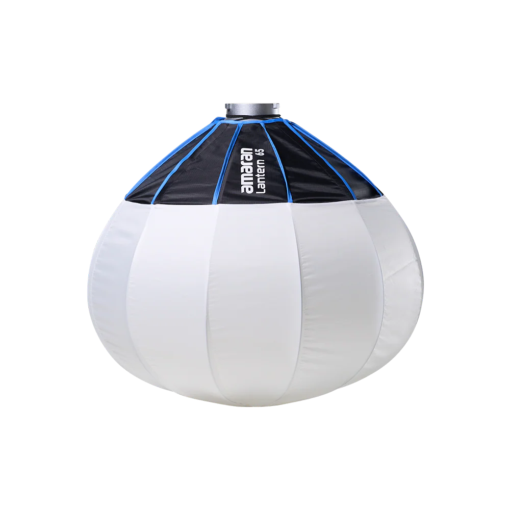 amaran Latern65 softbox with black and blue top section on a white background
