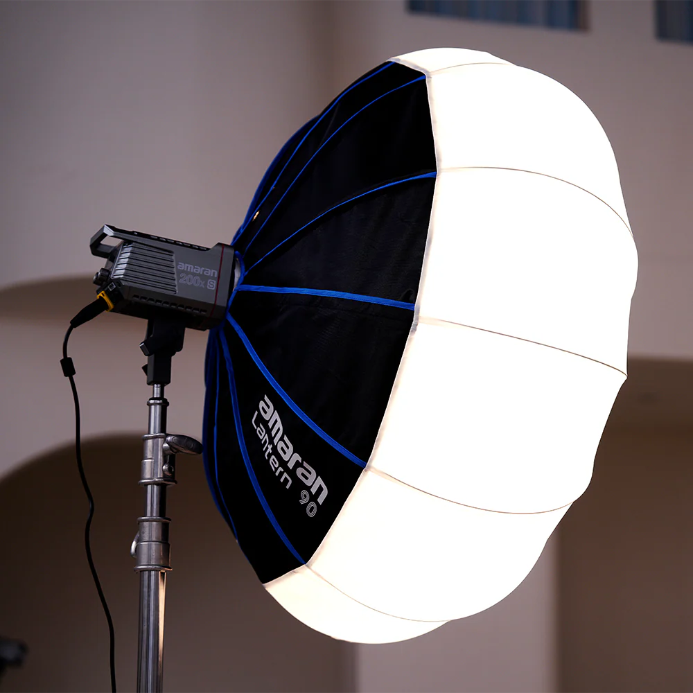 Amaran Lantern 90 softbox on a white background with 'amaran' branding.