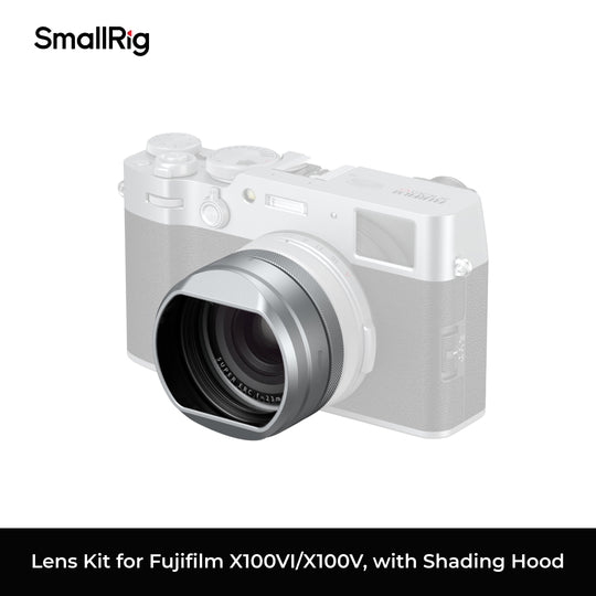 SmallRIg lens kit for Fujifilm X100VI/X100V with shading hood on a white background