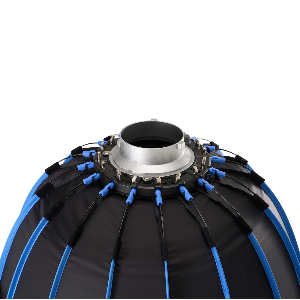Close-up of a amaran light dome 60 softbox on a white background