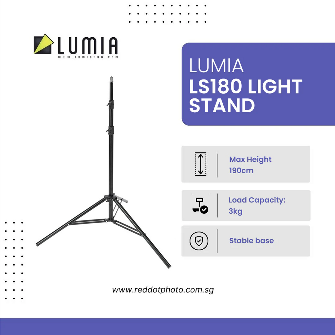 Lumia Basic Light Stand (LS180A) 3-sections 190cm light stand