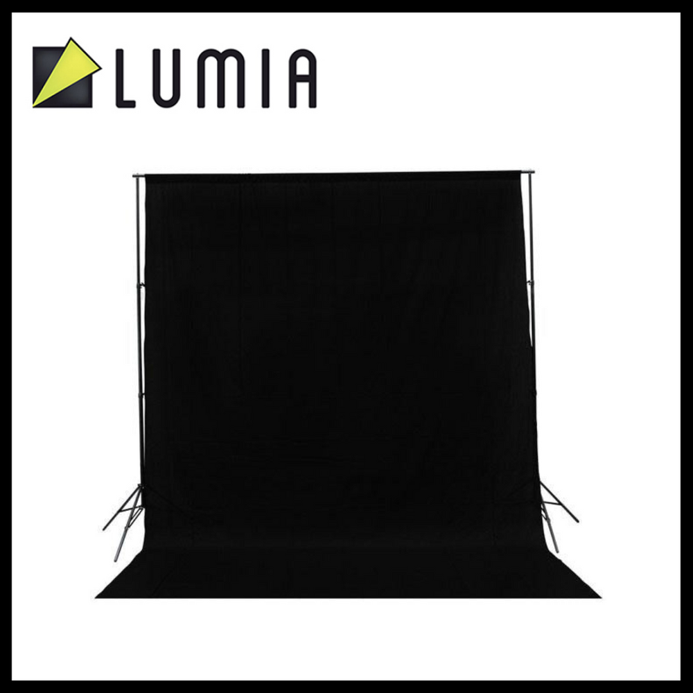 Lumia Photography Backdrop Black Muslin background cloth 3m x 6m - Red Dot Photo