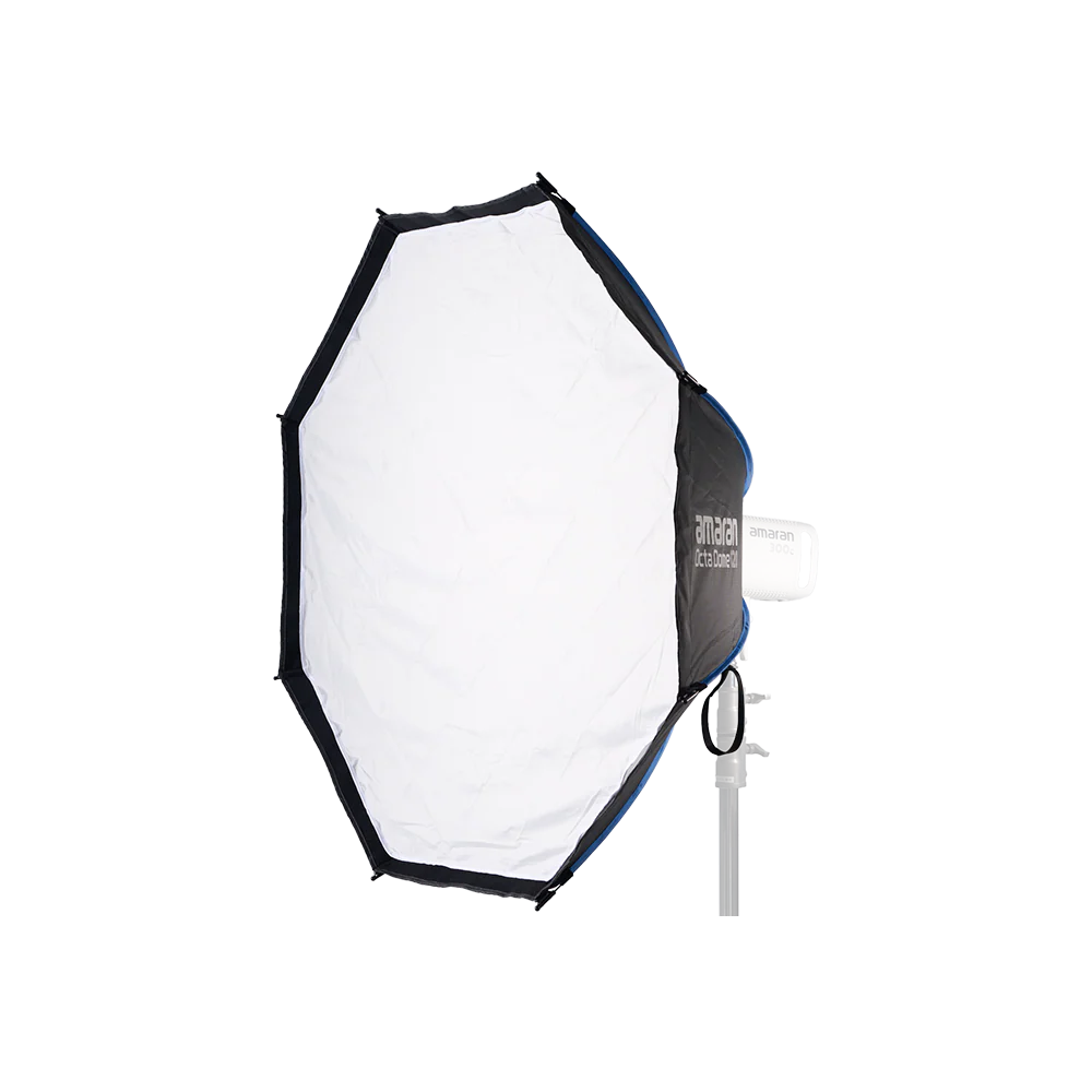 White octagonal softbox with black trim on a white background