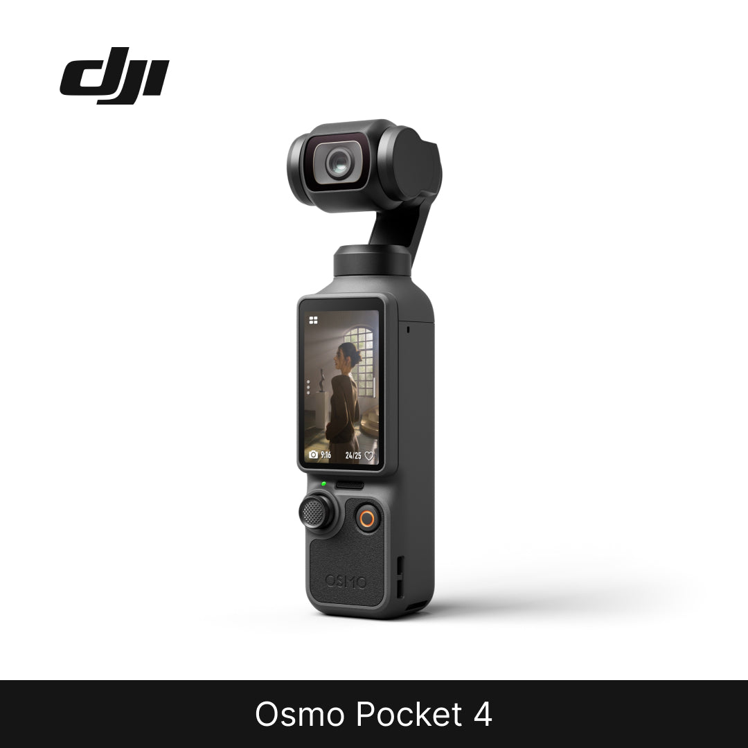 DJI Osmo Pocket 4 camera on a white background