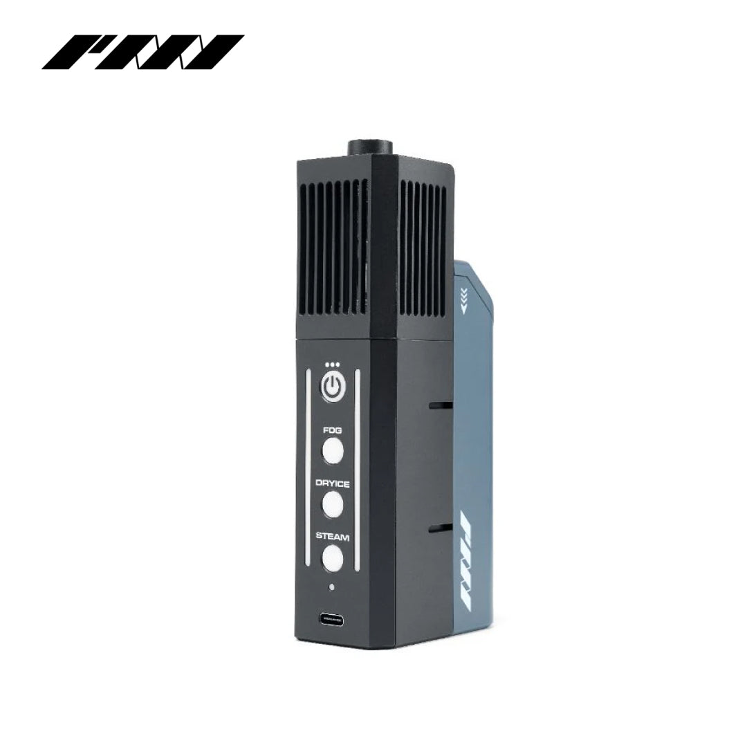Black Handheld Fog Machine with control buttons on a white background, featuring the brand 'PMI'.