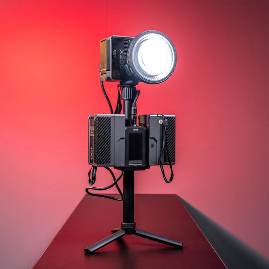 ZHIYUN MOLUS X200 | 200W Professional Portable Light LED Video Light against a red background
