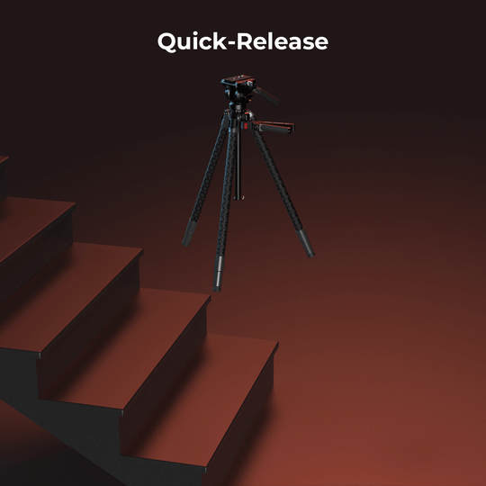 A Gif showing quick-release system of a tripod