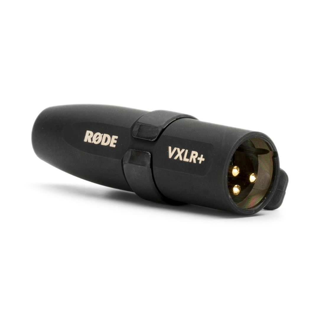 使用 VXLR+ 3.5mm 母头 TRS 转 XLR 公头 VXLR Plus，带 +48V