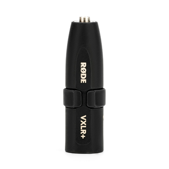 使用 VXLR+ 3.5mm 母头 TRS 转 XLR 公头 VXLR Plus，带 +48V