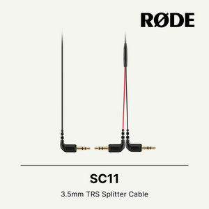 Rode SC11 3.5 毫米直角 TRS 分路器电缆，适用于双音频输入麦克风无线 Go 