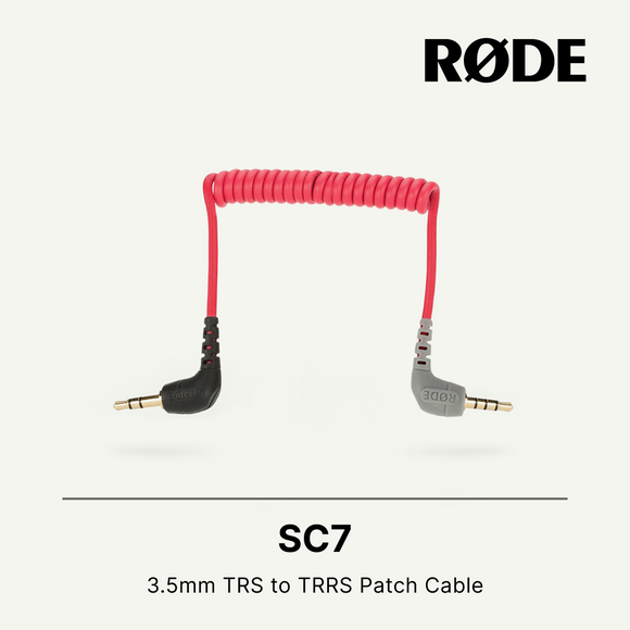 Rode SC7 3.5mm TRS 公头转 3.5mm TRRS 公头跳线（适用于与手机和平板电脑兼容的 TRRS） 