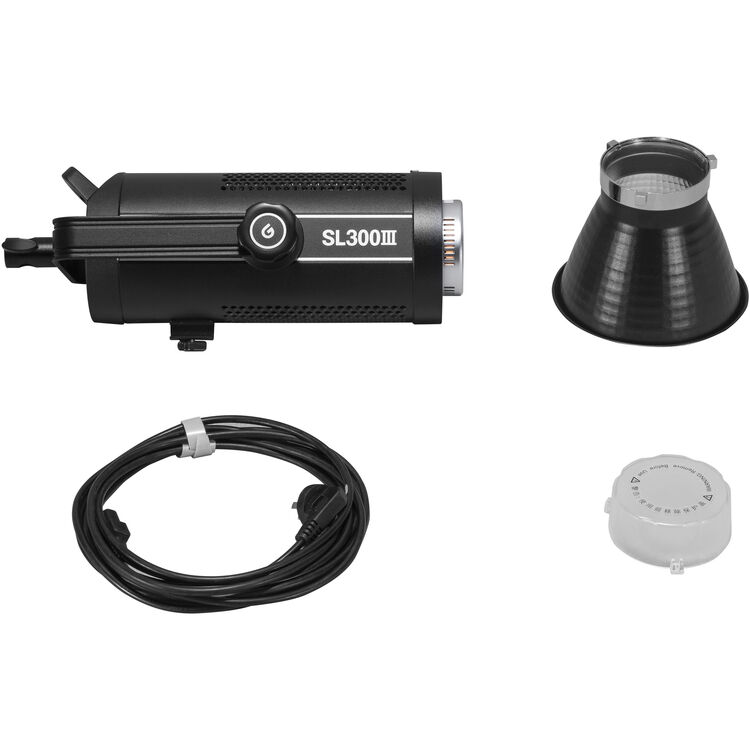 SL300III light system with reflector, cable, and control unit on a white background