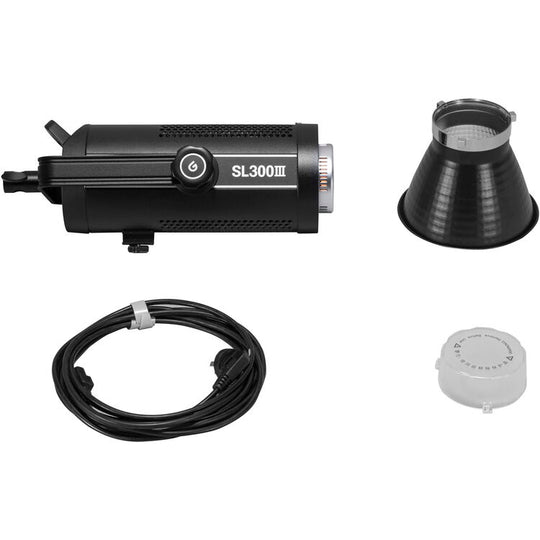 SL300III light system with reflector, cable, and control unit on a white background