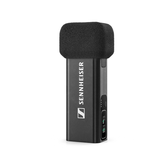 Sennheiser microphone on a white background