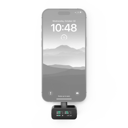 Smartphone with a screen protector on a white background