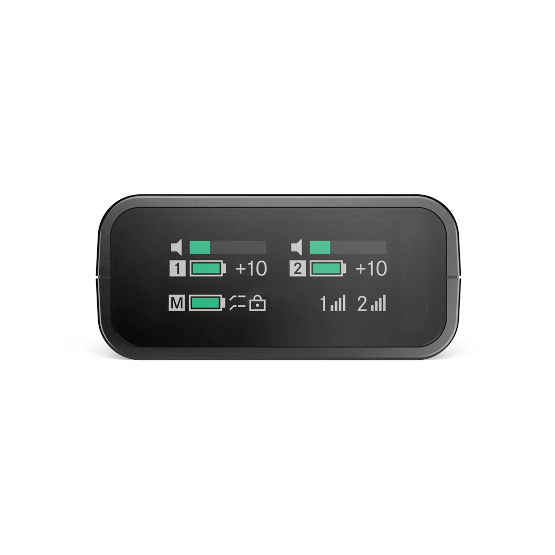 Black electronic device with display on a white background
