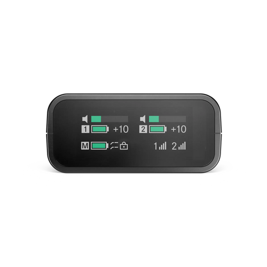Black electronic device with display on a white background