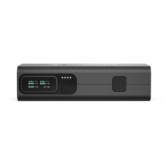 Black electronic device with display on a white background