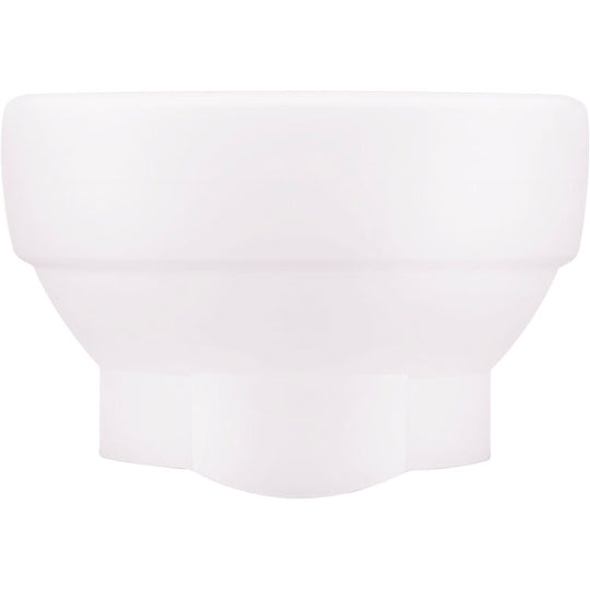 A white plastic or acrylic bowl-shaped container or cup with a flared rim, shown against a plain white background.