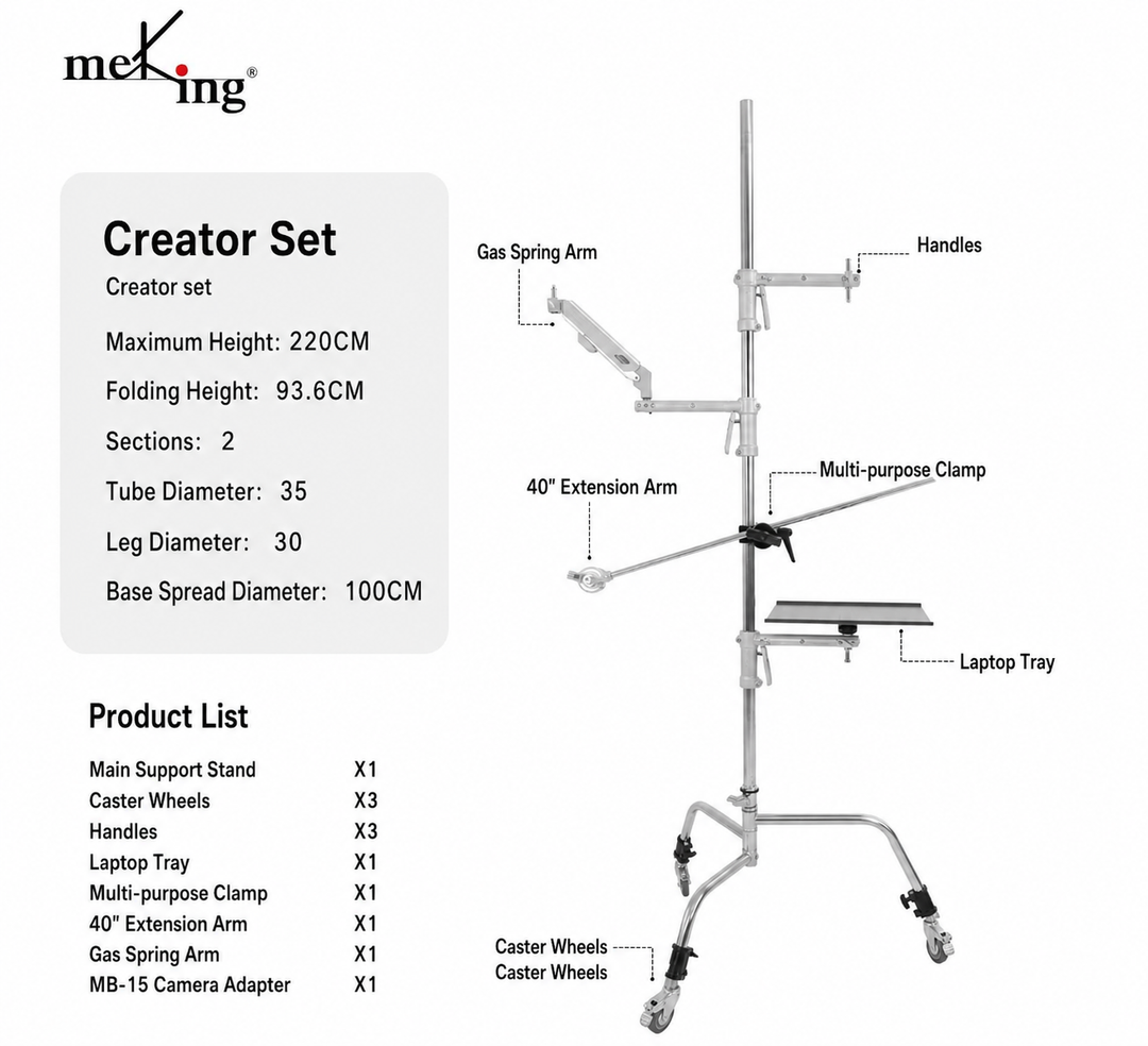 Meking Creator Set with product details on a white background
