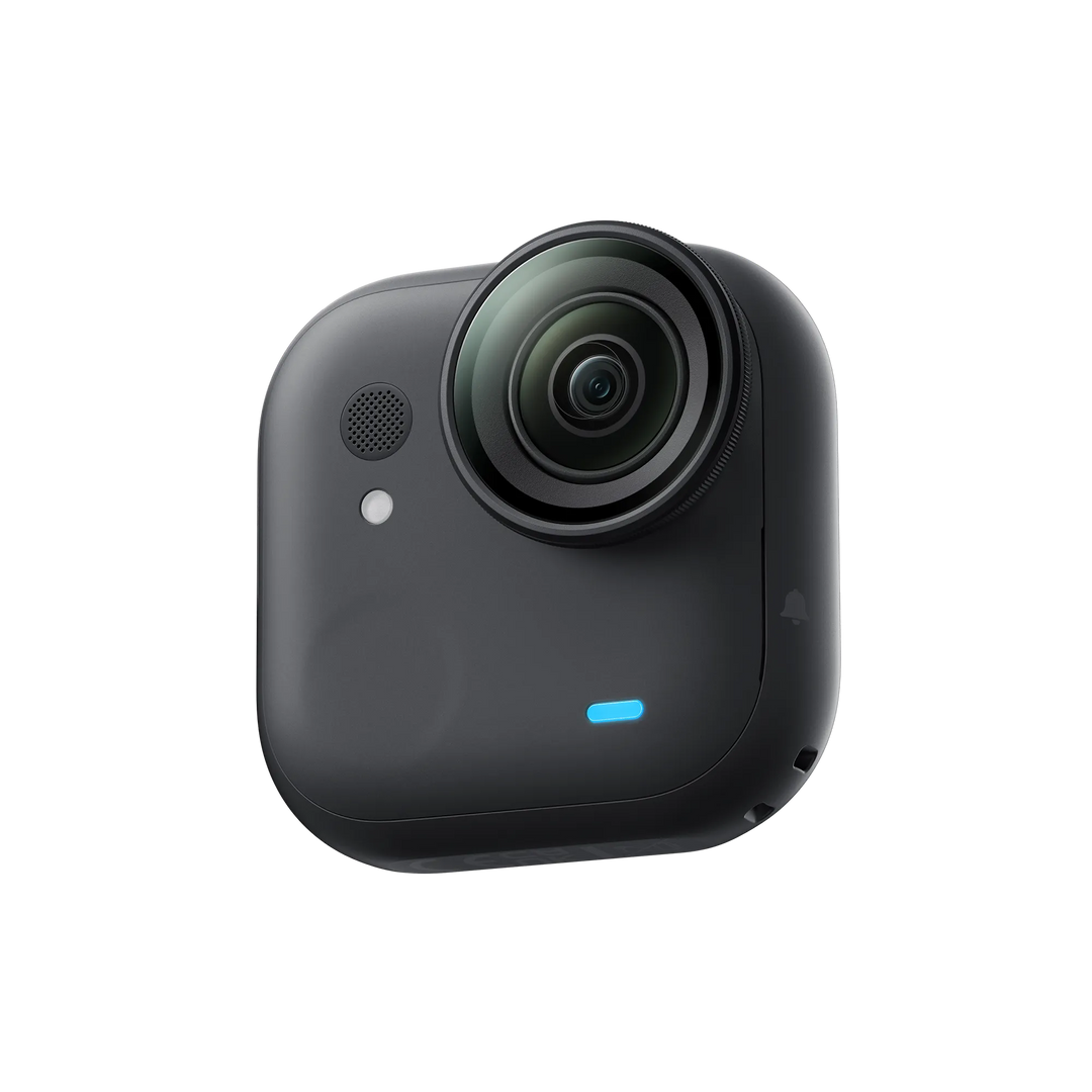Black camera on a white background
