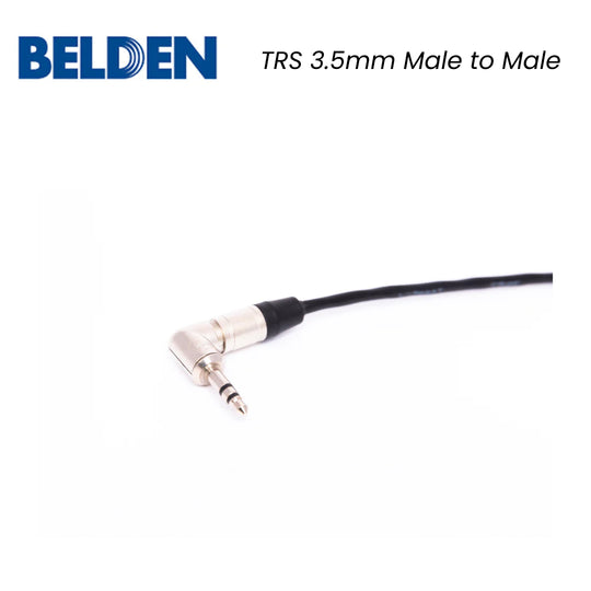[免费送货] Belden 音频跳线，带 TRS 3.5 毫米公头至 TRS 3.5 毫米公头 25 厘米长（类似于 Rode SC2）