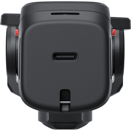Top view of Insta360 Luna Ultra with USB-C port on a white background