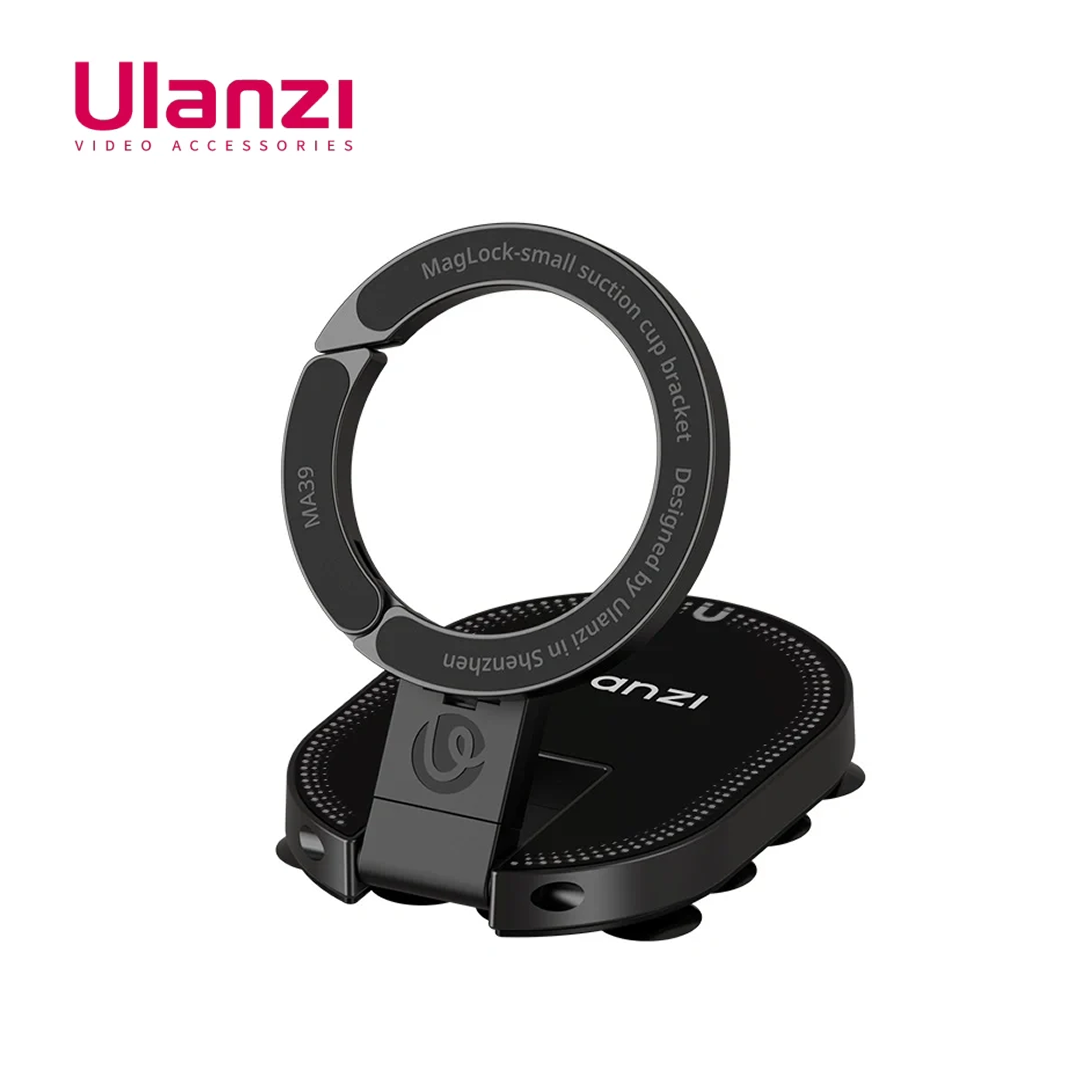 Ulanzi MA39 MagLock small suction cup bracket mount showing magnetic ring mount and suction base.