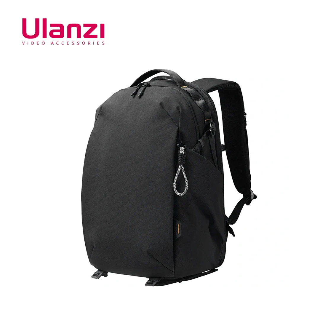 Black Ulanzi YY038 Urban Travel Backpack V2 22L camera bag standing upright against a white background.