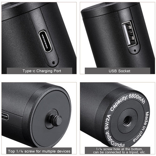 Ulanzi BG-2 6800mAh USB Power Bank Handgrip Handle Camera Gimbal Phone Rig Grip Accessory