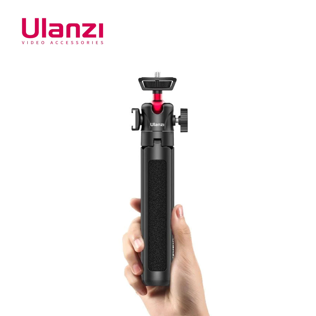 Ulanzi MT-16 MT 16 可伸缩自拍杆三脚架 4 节（44 厘米）2KG 有效负载，带 360° 旋转球头和冷靴