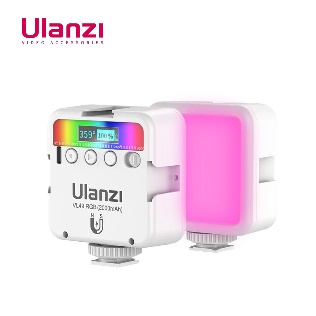 ULANZI VL49 RGB Video Lights LED Camera Light Full Color Portable Photography Lighting 2000mAh Rechargeable 2500-9000K
