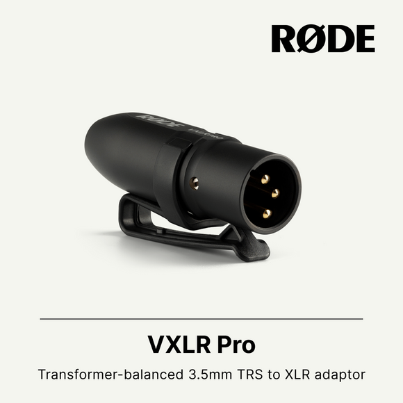 Rode VXLR Pro Transformer-Balanced 3.5mm TRS Female to XLR Male Adapter with Phantom-Power Converter