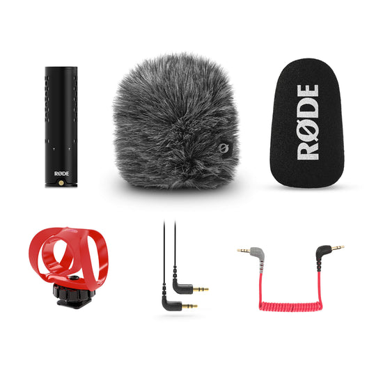 Collection of RODE microphone accessories on a white background
