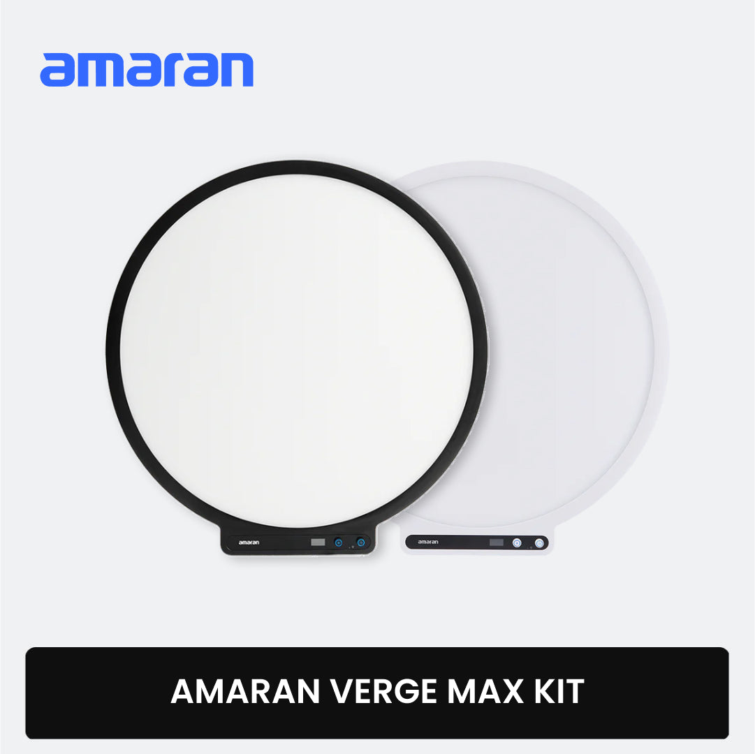 amaran Verge Max 双色圆形 LED 灯板（炭灰色和白色）