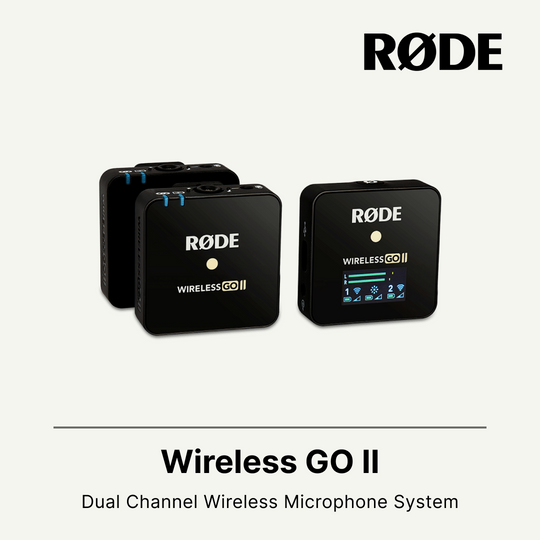 RODE Wireless GO II 2 人紧凑型数字无线麦克风系统/录音机（2.4 GHz，黑色） USB-C 和 iOS 数字输出 相机 移动设备 笔记本电脑