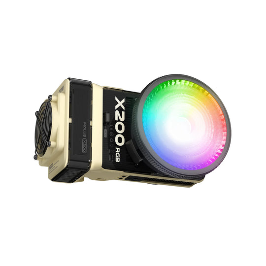 Lighting device with RGB color display on a white background