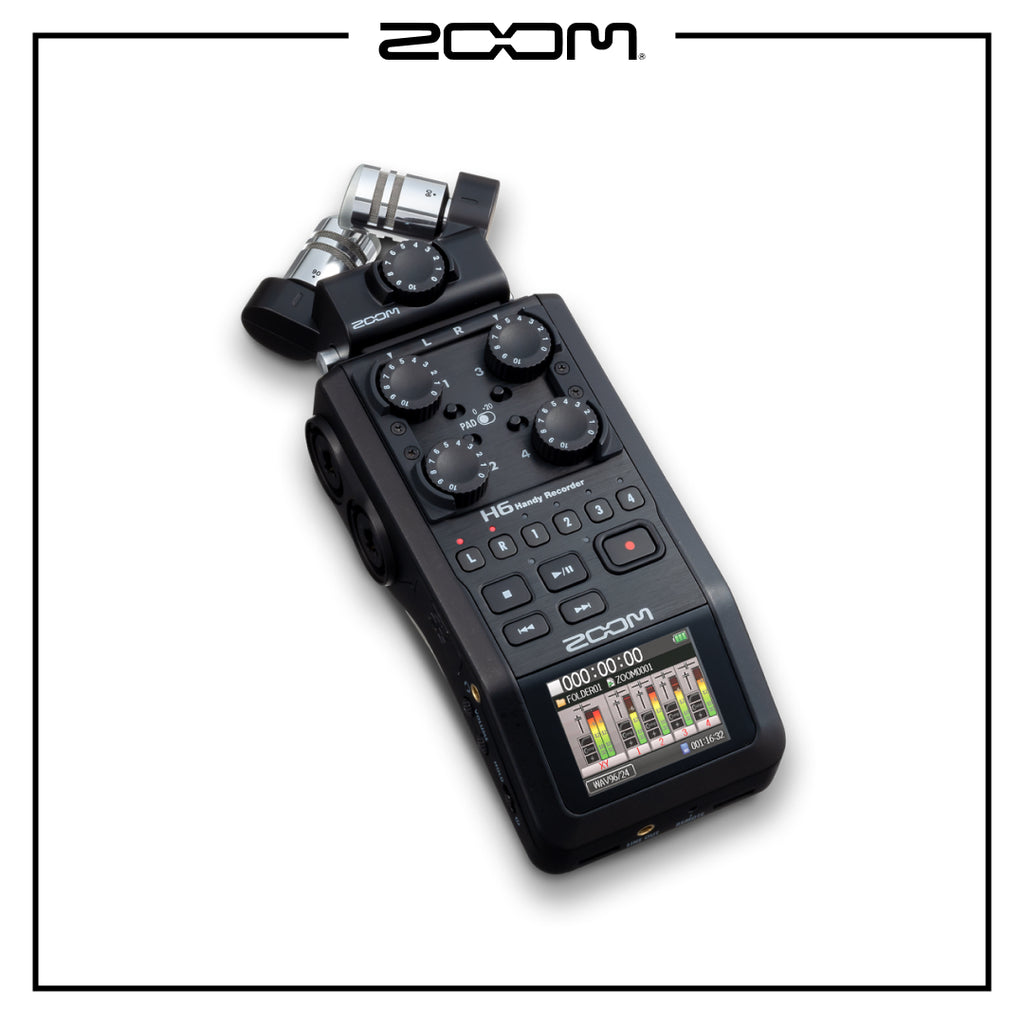 チコ:Zoom H6 Handy Recorder Zoom H6 All Black 6-Input / 6-Track Portable Handy Recorder