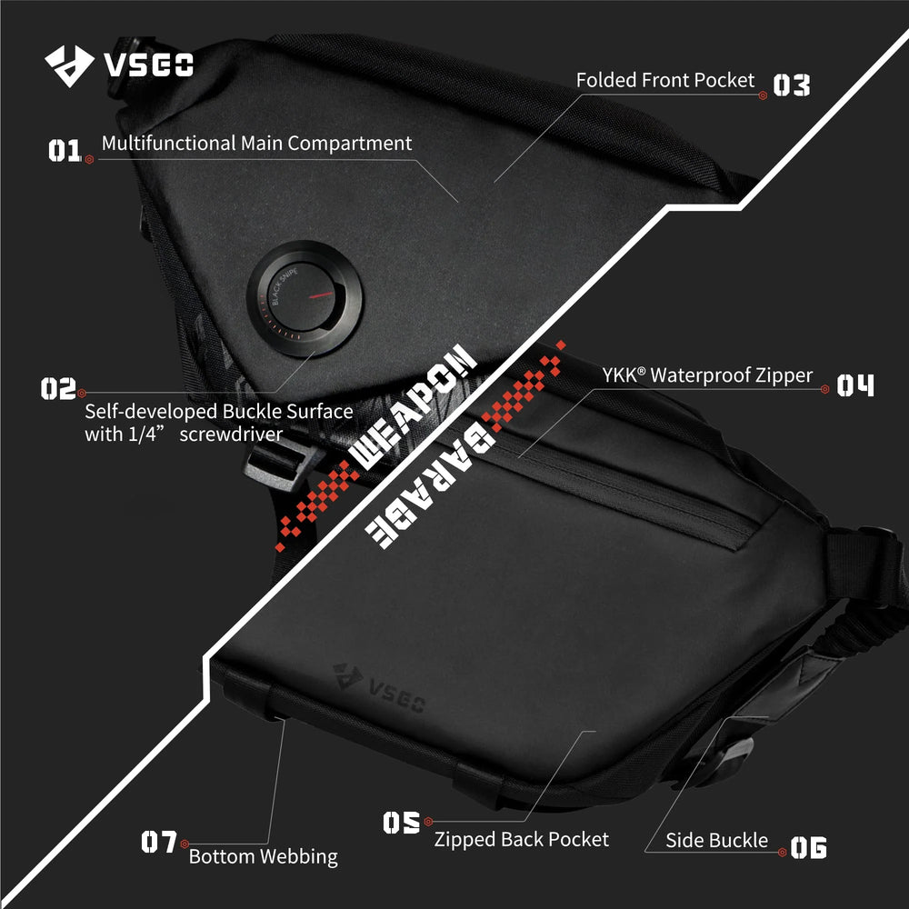 VSGO Black Snipe Camera Daily Shoulder Bag 4L