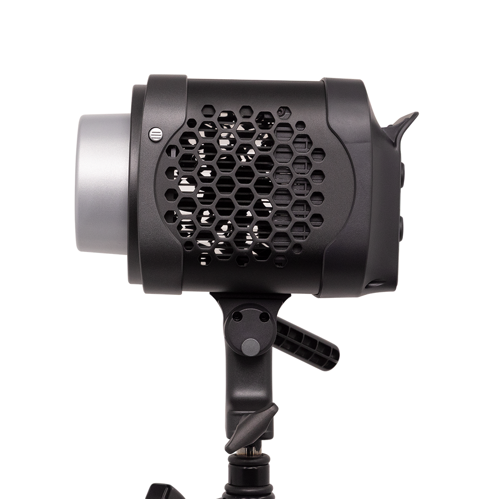 amaran Halo 300x Studio light with honeycomb grid on a white background