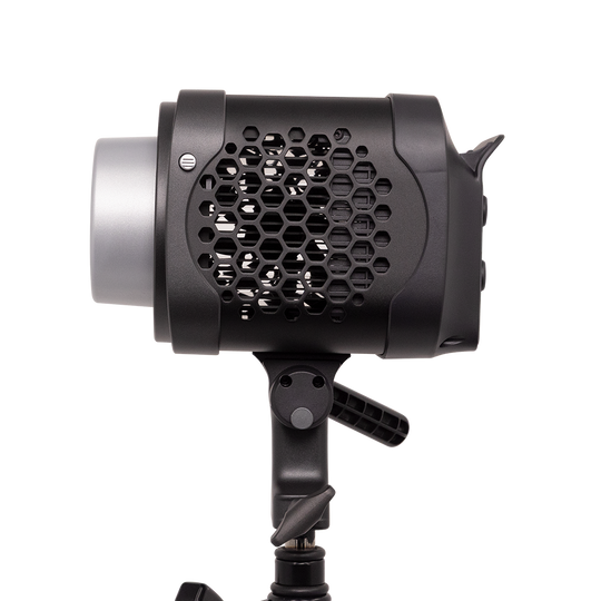amaran Halo 300x Studio light with honeycomb grid on a white background