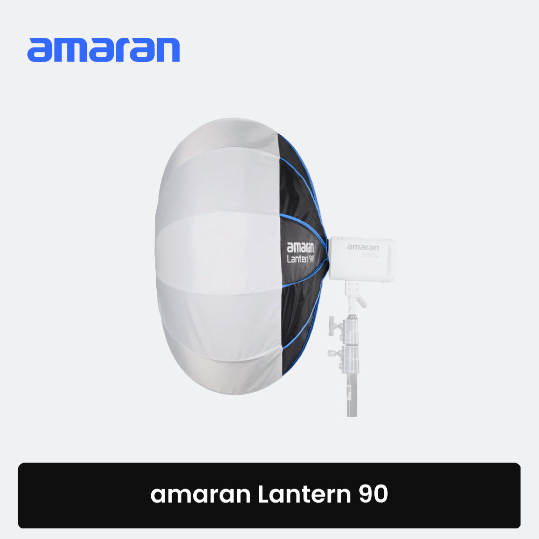 Amaran Lantern 90 softbox on a white background with 'amaran' branding.