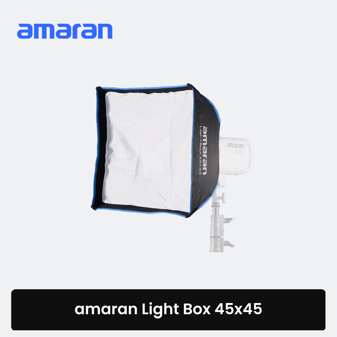 Amaran light box 45x45 with softbox on a white background