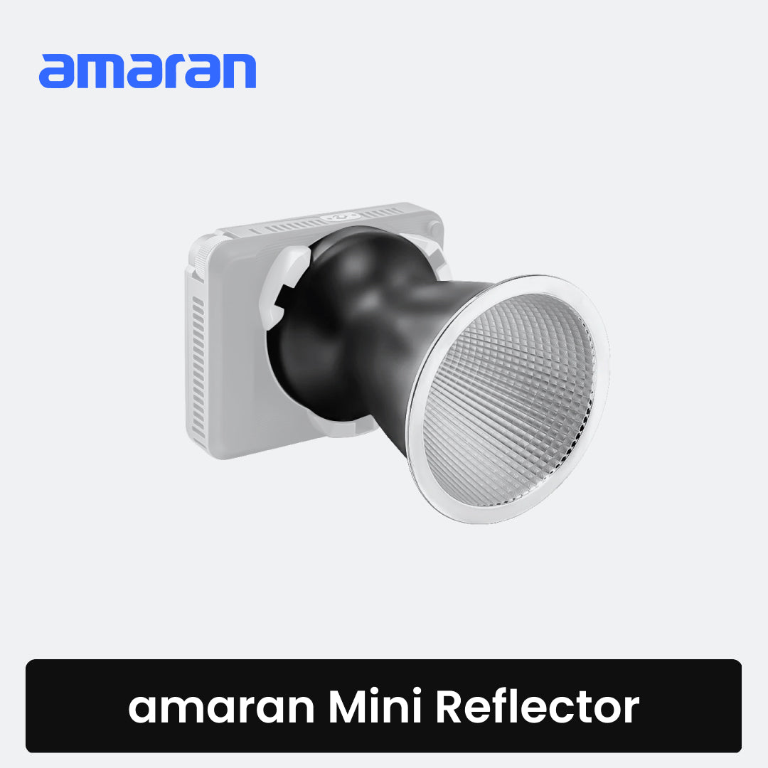 Amaran mini reflector on a white background with 'amaran' branding.