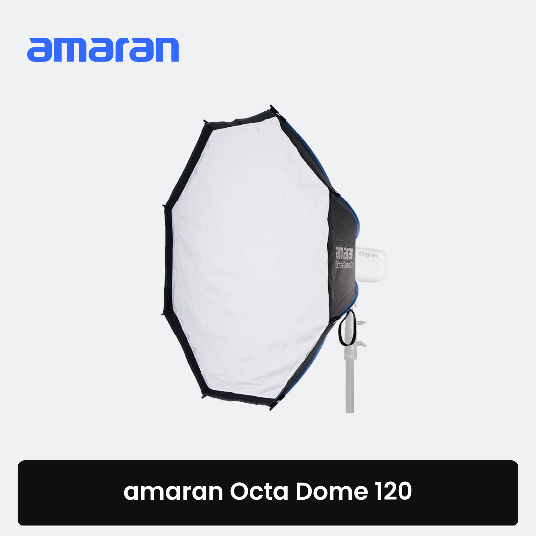 Amaran Octa Dome 120 softbox on a white background with Amanar branding.