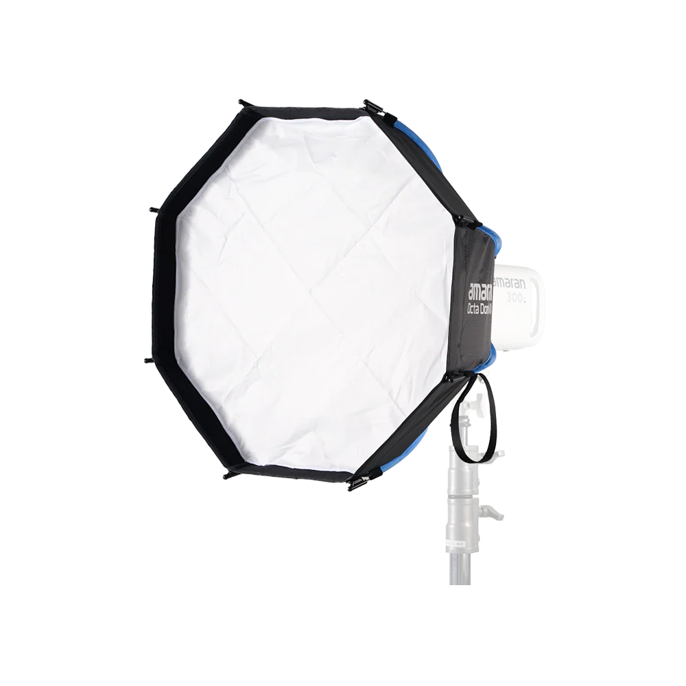 Photography softbox with a light source on a white background