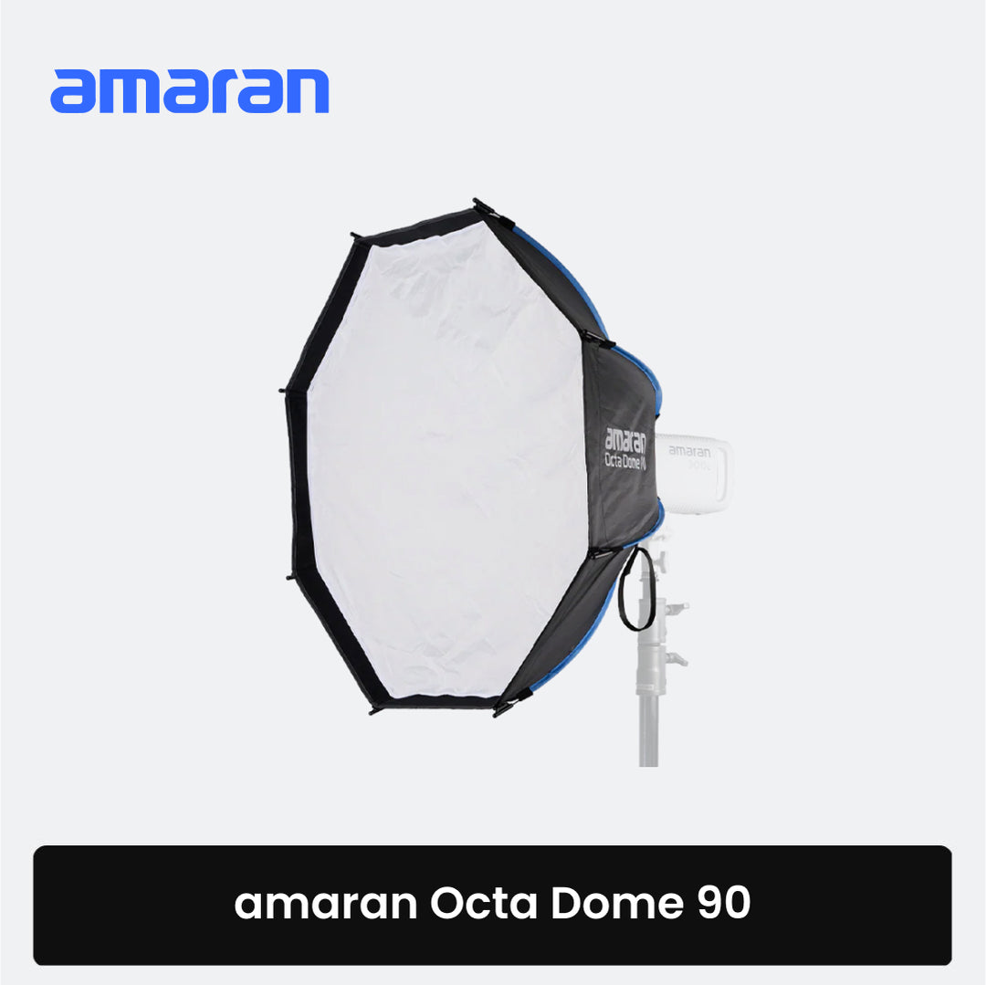 Amaran Octa Dome 90 softbox on a white background with 'amaran' branding.