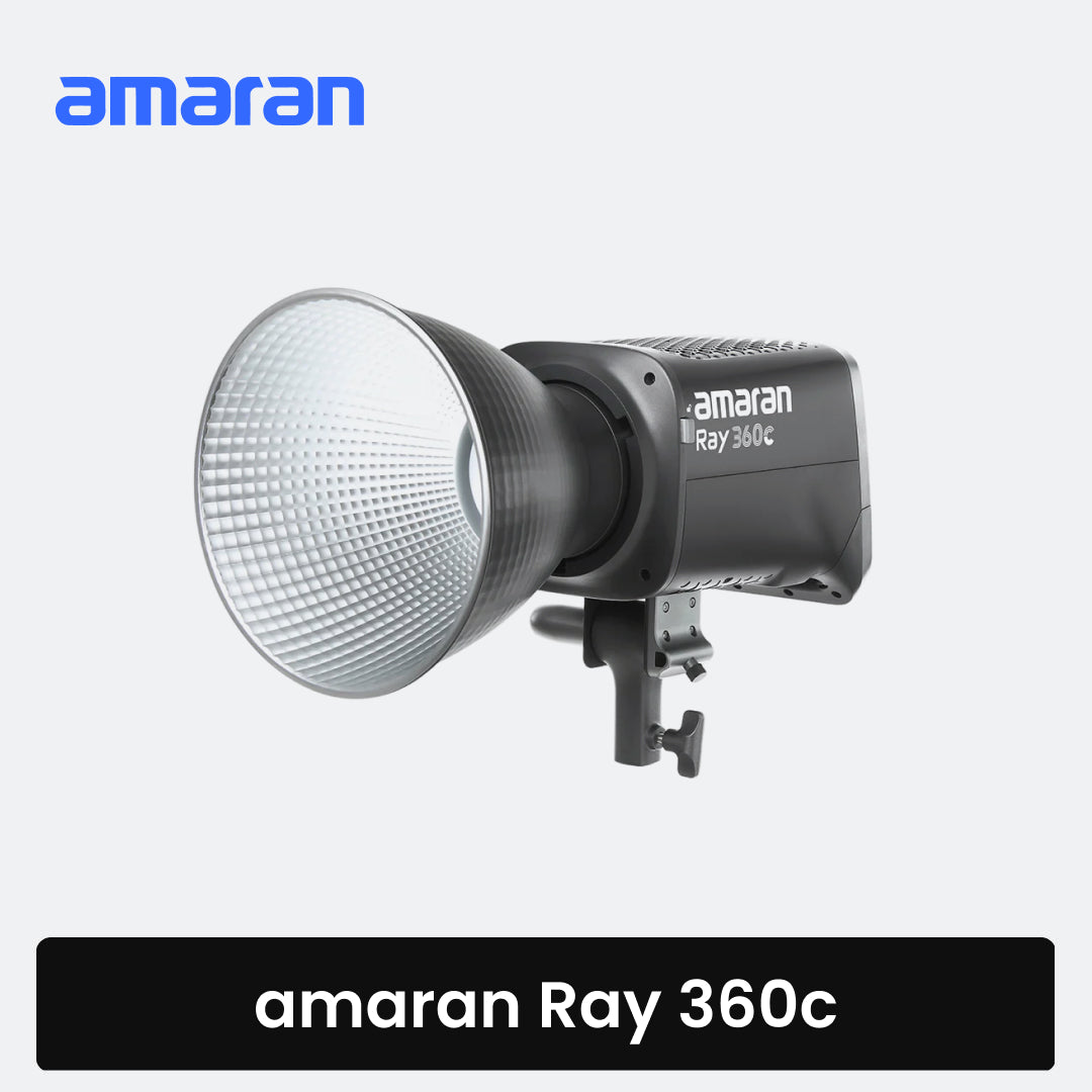 Amaran Ray 360c studio light on a white background
