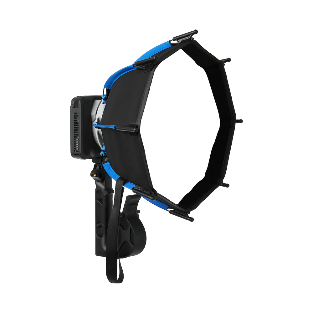 Amaran Ray 60c light with softbox on a white background
